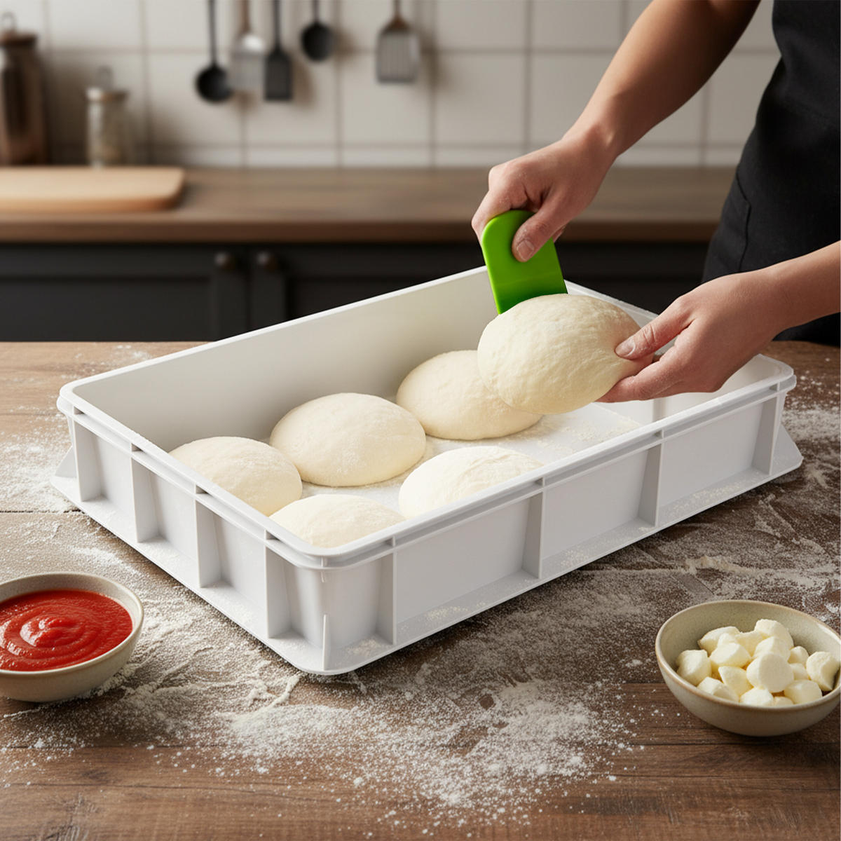 2XBOX pizzu - bílá, plast (40/7/30cm) - Relaxdays