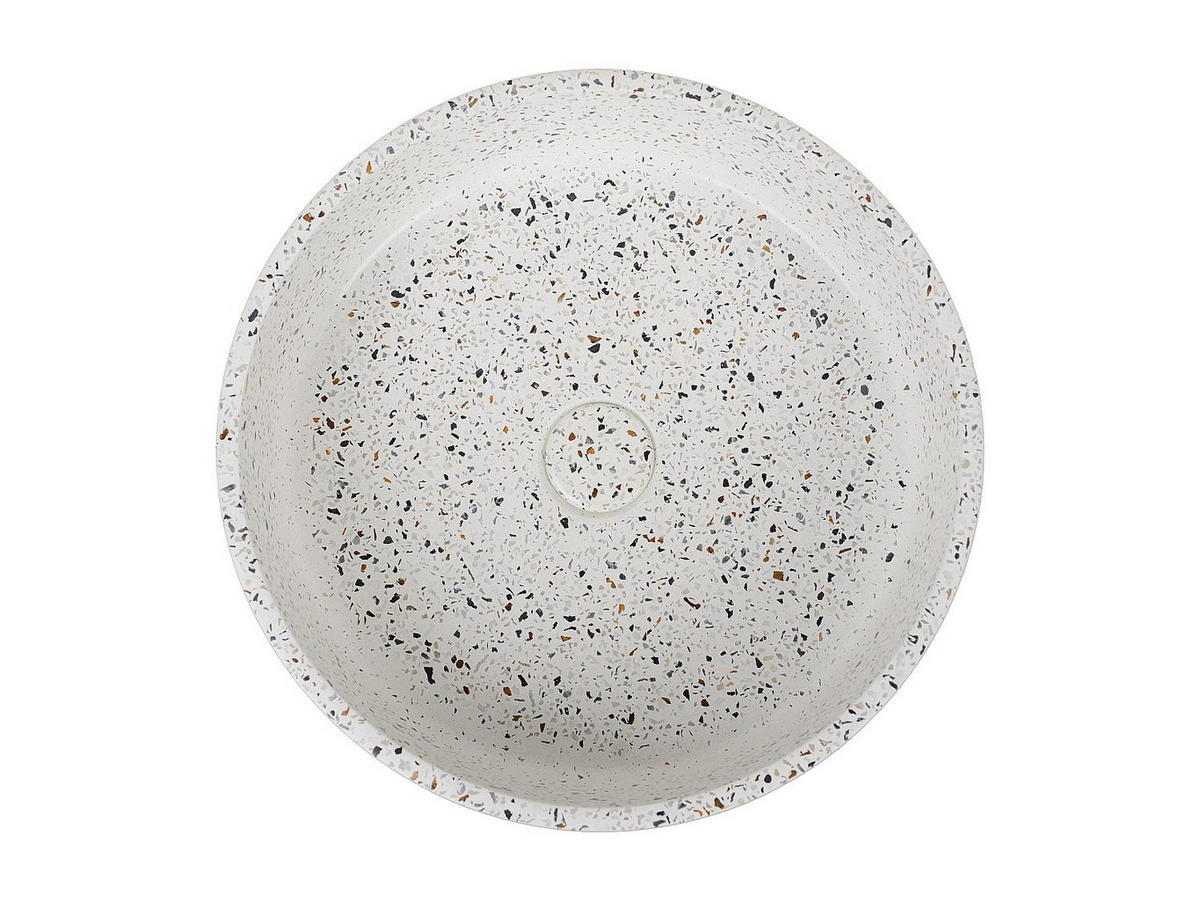 RUNDES Aufsatzwaschbecken aus Terrazzo - Blau - 39 cm - DUKAT - Blau, Stein (39/12/39cm) - Vente-Unique