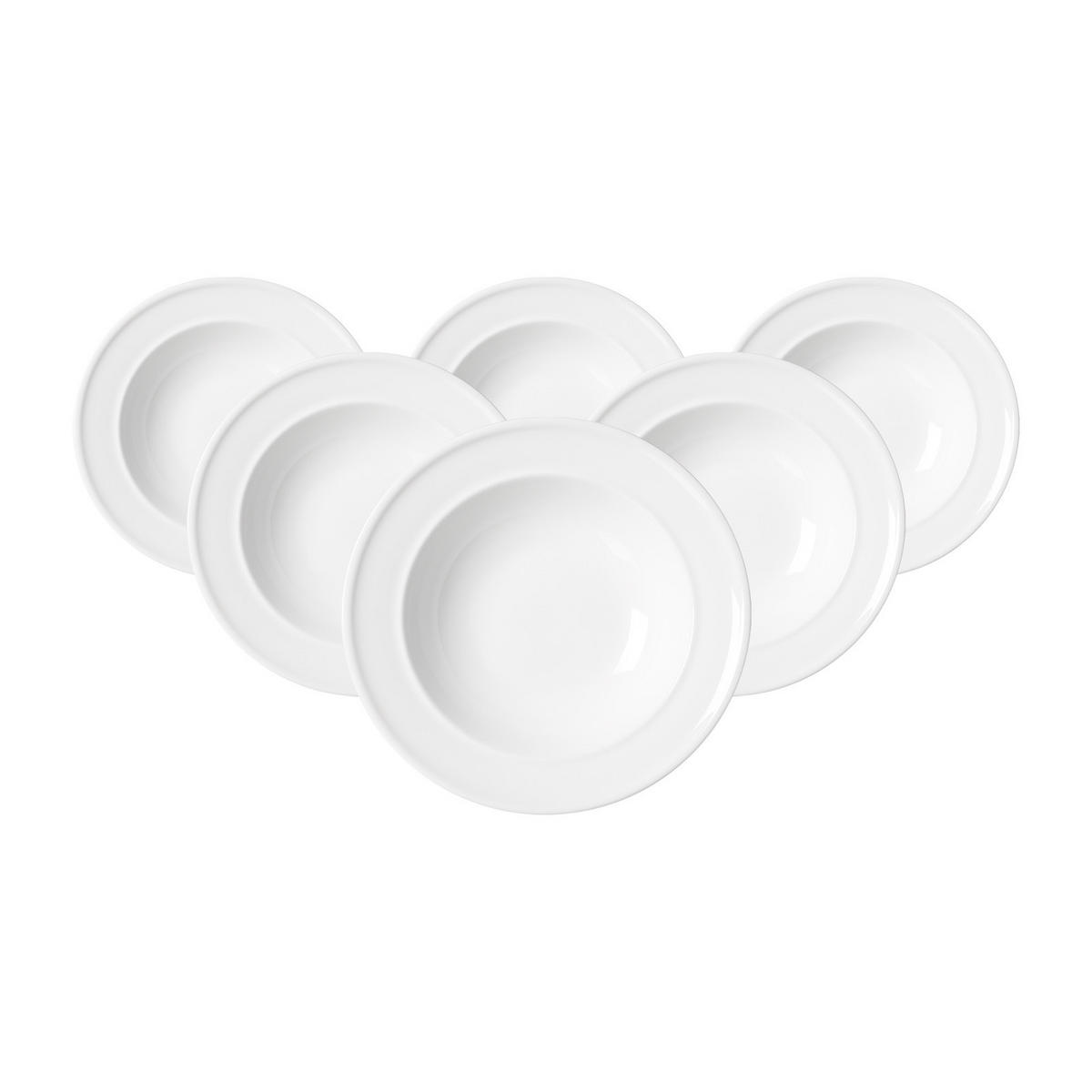 SUPPENTELLER Simple weiß ø 22 cm 6er Set - Weiß, Keramik (22cm) - Ritzenhoff Breker