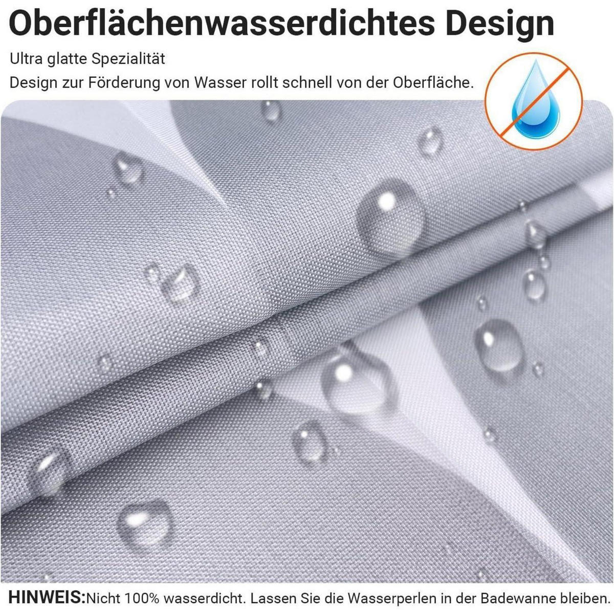DUSCHVORHANG Water Droplets 240 x 200 cm Polyester Wasserabweisend Waschbar - Multicolor, Textil (240/200cm)