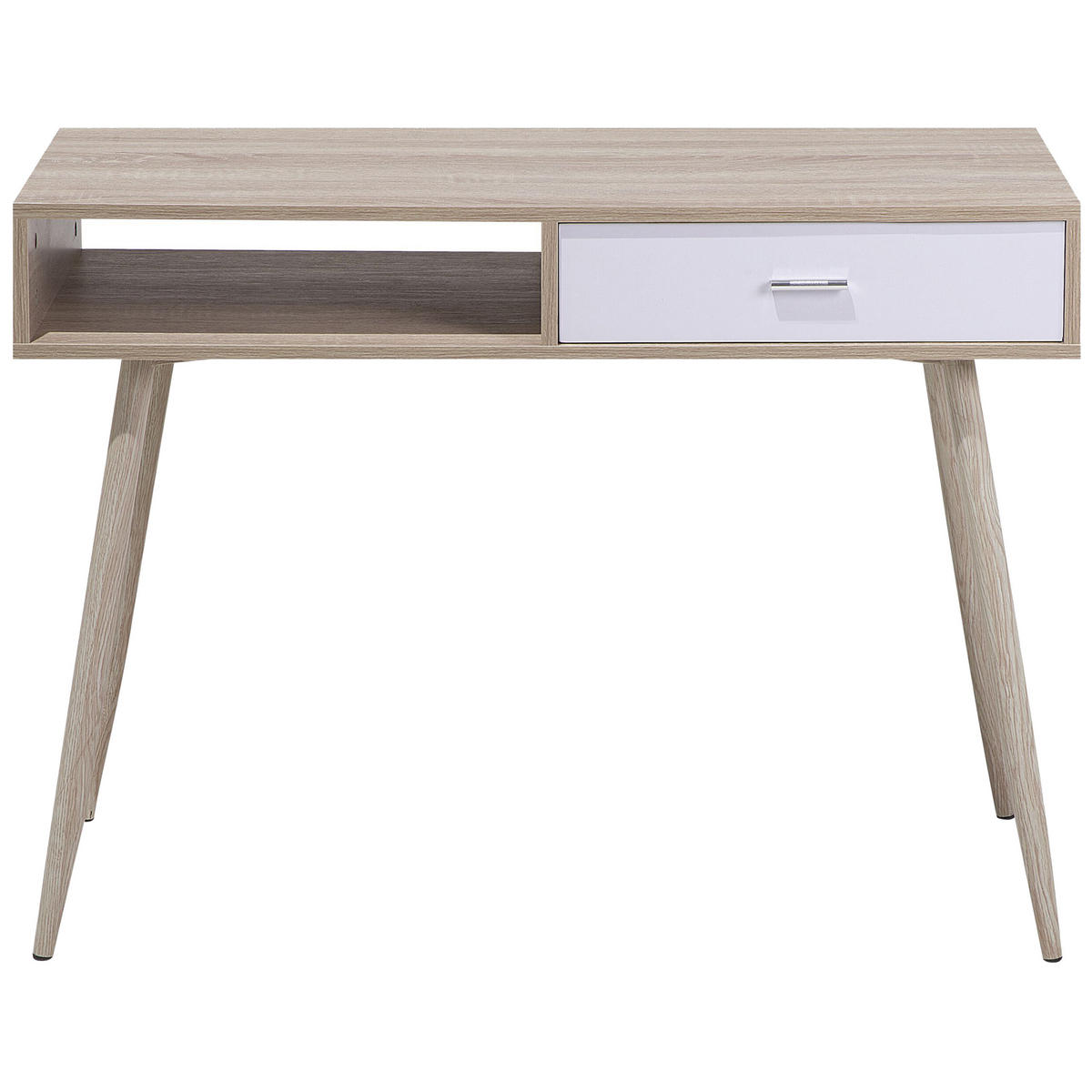 SCHREIBTISCH heller Holzfarbton 100/48/76 cm Deora - Hellgrau, Holzwerkstoff (48/100/76cm) - Beliani