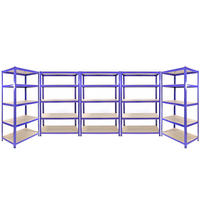 LAGERREGAL 2 x 180 x 90 x 50cm + 3x Lagerregale 180 x 120 x 50cm Blau - Blau, Metall (120/180/50cm)