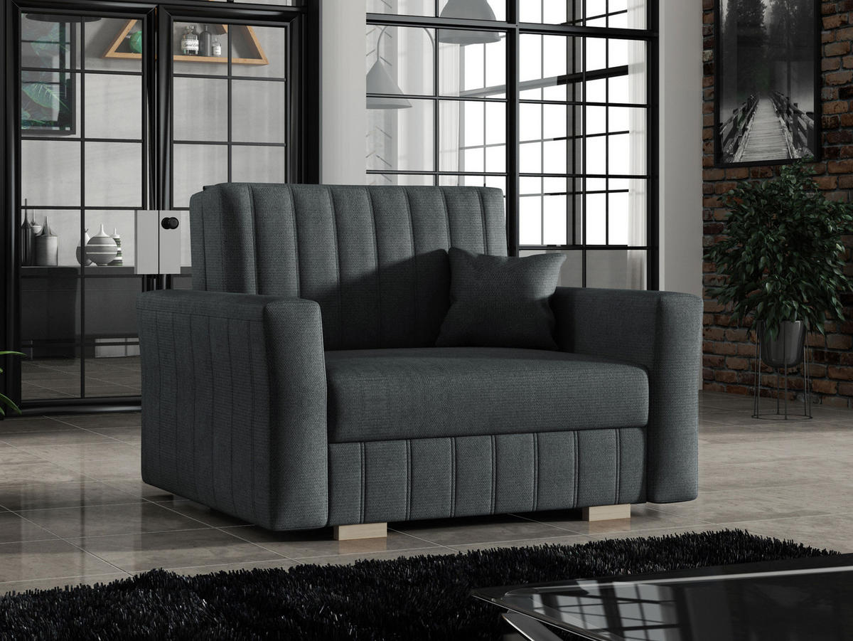 SCHLAFSOFA Viva Glam I - Graphitfarben/Naturfarben, Holz/Kunststoff (115/85/98cm) - MIRJAN24