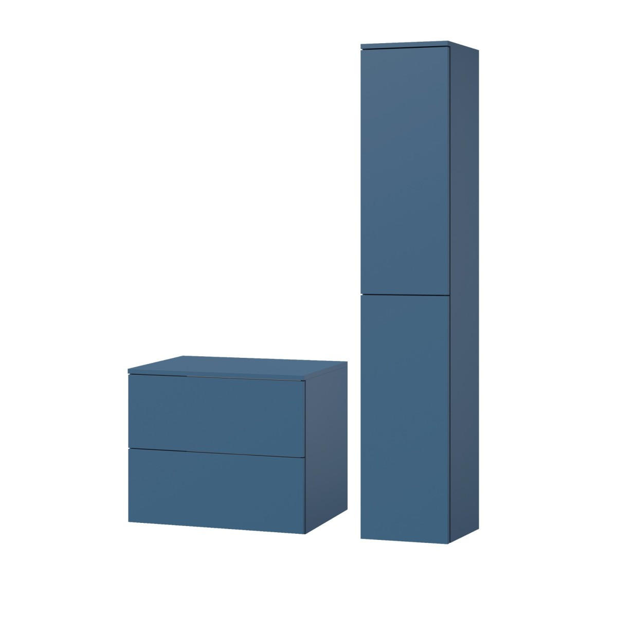 BADMÖBEL-SET Color Meeresblau 2-Teilig (2S 60 + 2D 160) - Dunkelblau, Holzwerkstoff (90/160/45cm) - mzm24