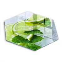 GLASPLATTE 40 cm Limette Minze und Eis - Grün, Glas (40/40cm) - Wallfluent