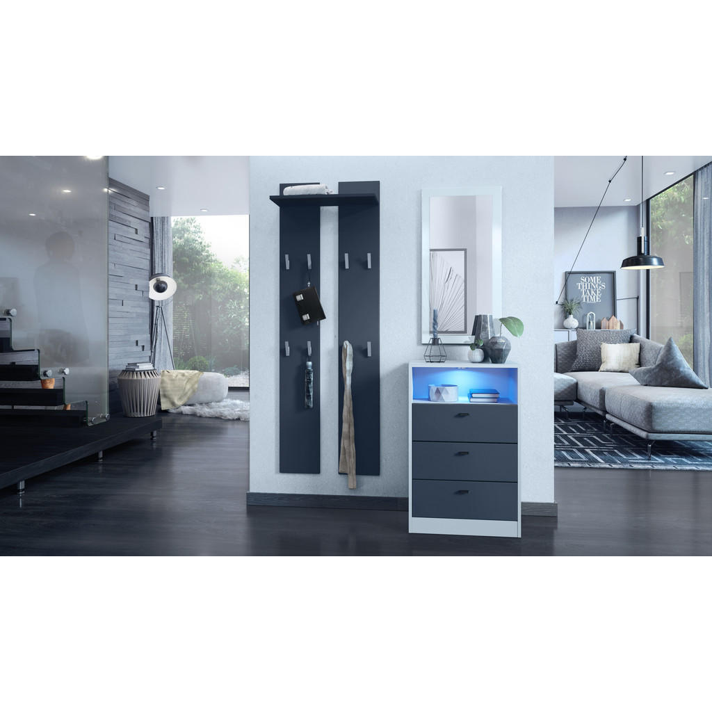 Thumbnail - Vladon Kommode, Anthrazit, Dunkelgrau, Holzwerkstoff, 56x86.5x36 cm, Wohnzimmer, Kommoden & Sideboards, Kommoden