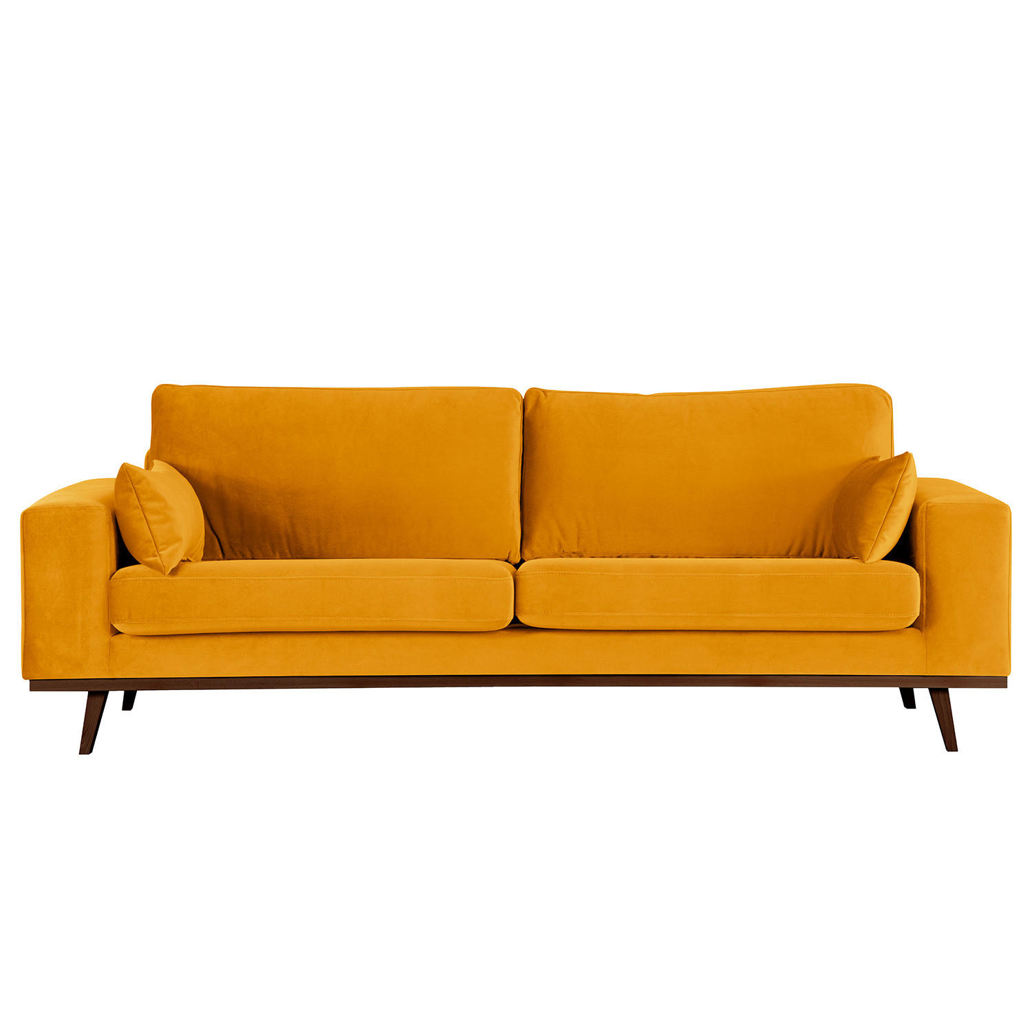 2-SITZER SOFA - Gelb/Buchefarben, Buchenholz/Textil (197/81/88cm) - home24