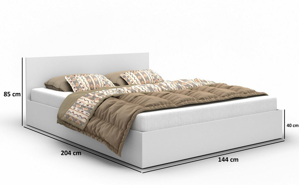 BETT Weiß ALDO Mit Bettkasten 140x200 cm - Weiß, Textil (140/200cm) - Sepro Meble