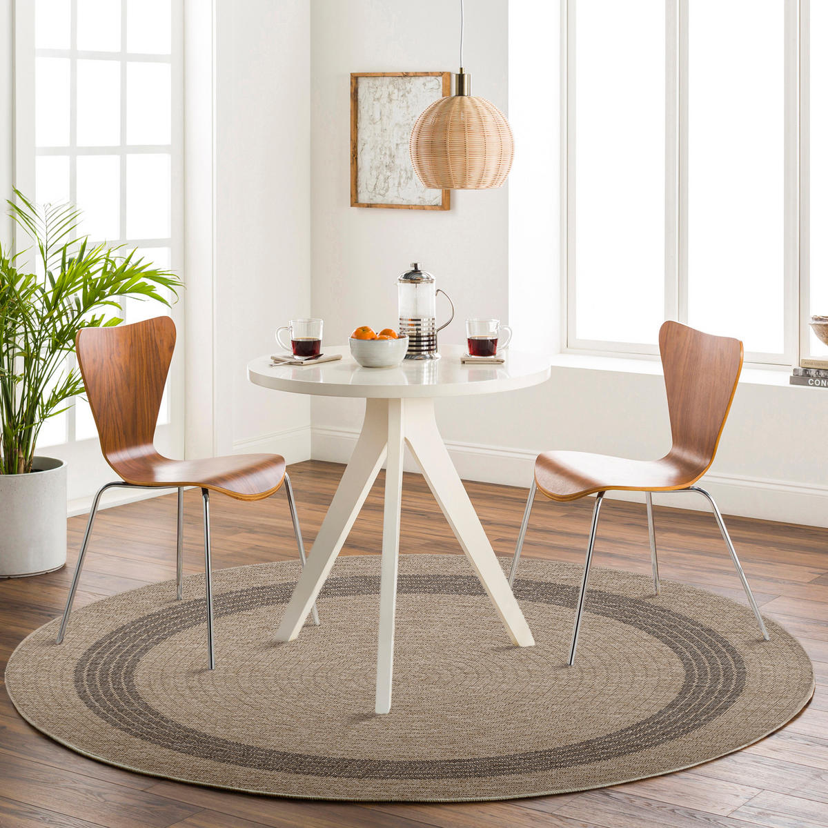 OUTDOORTEPPICH Rhonda Rund Jute-Optik Ø 100 cm Beige - Beige, Textil (100/100cm) - LIVABLISS