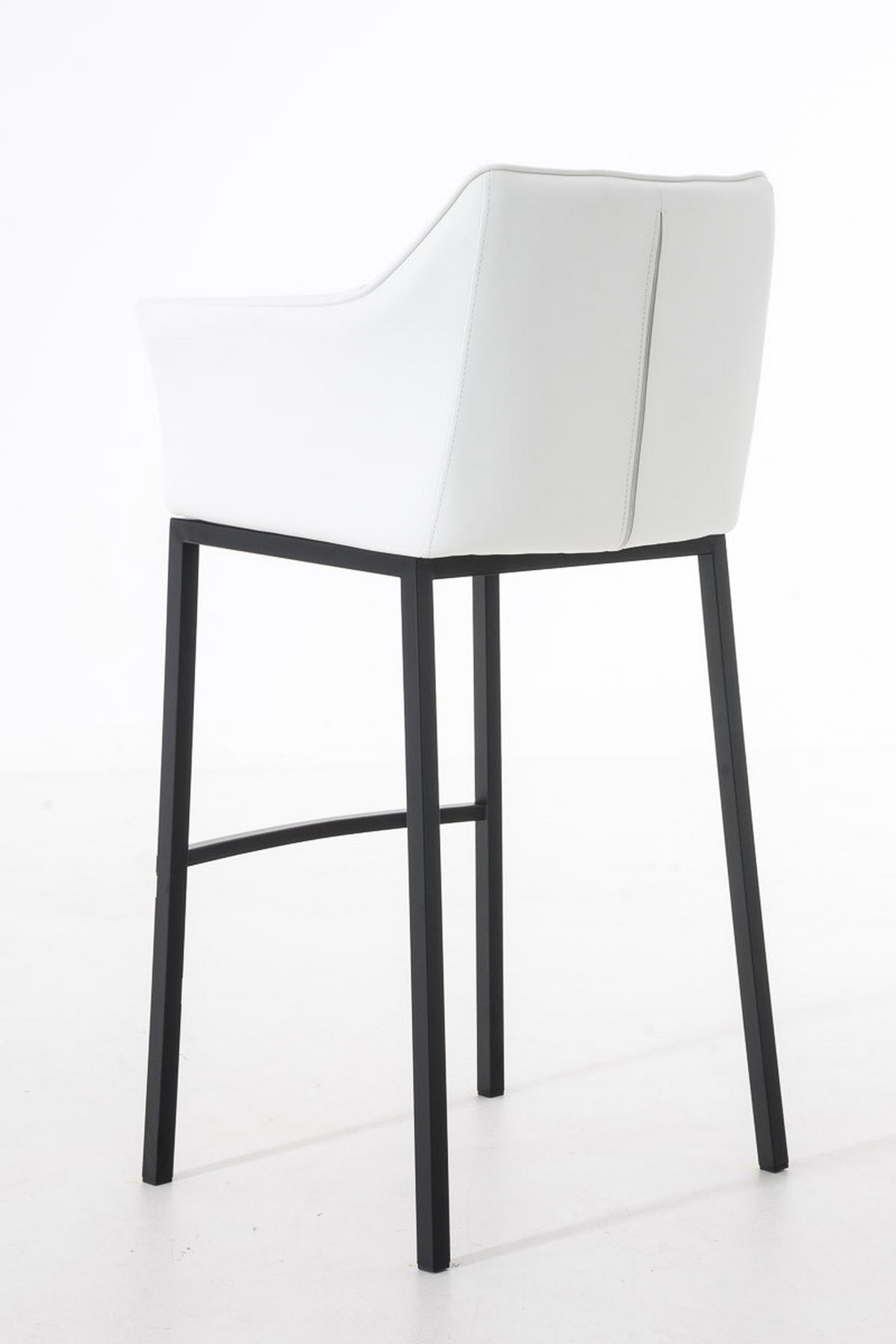 BARHOCKER Gibel Kunstleder Weiß Schwarz - Weiß, Leder (64/110/48cm) - DELUKE