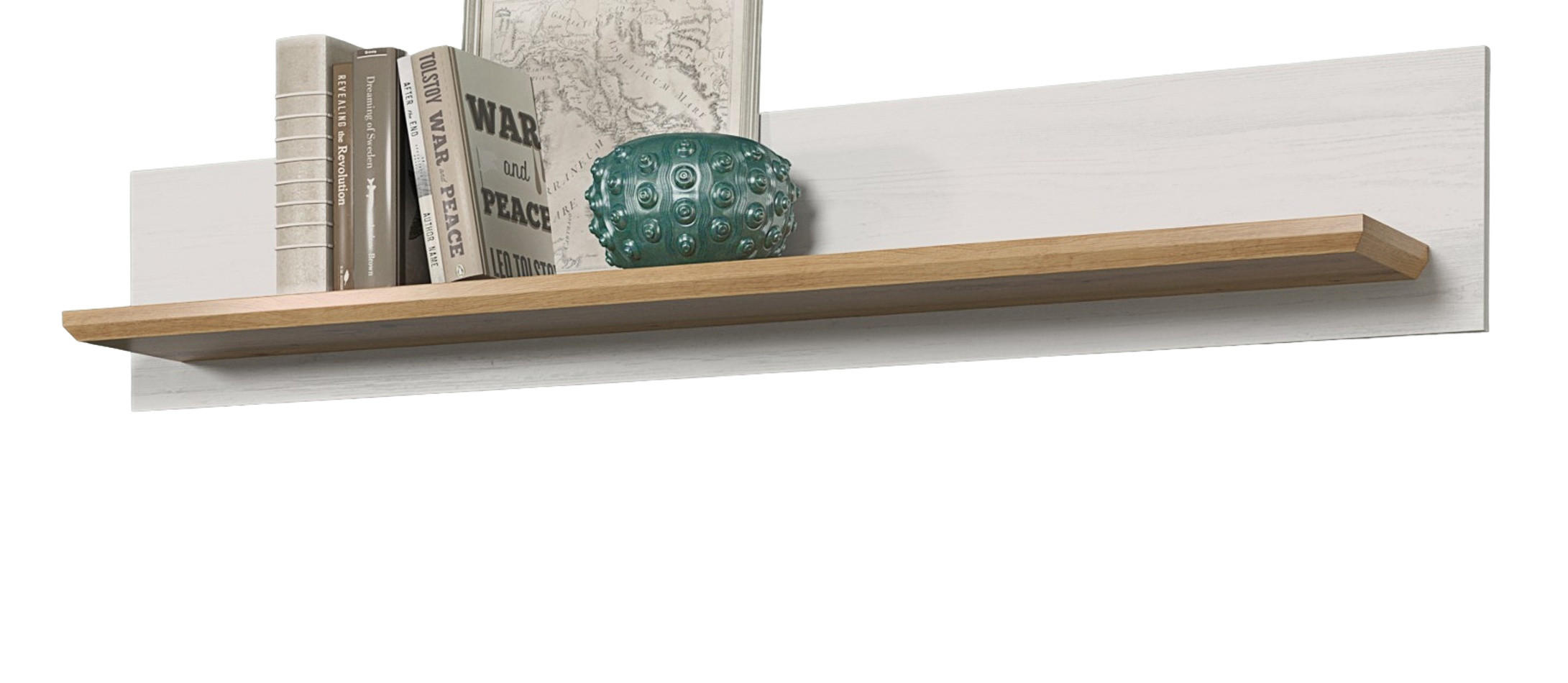 Top.Furn Wandboard Weiß, Eiche Artisan 146x25x21 cm