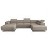 WOHNLANDSCHAFT Caris U, Seite: Links - Beige, Holz/Textil (348/90/205cm) - Sofnet
