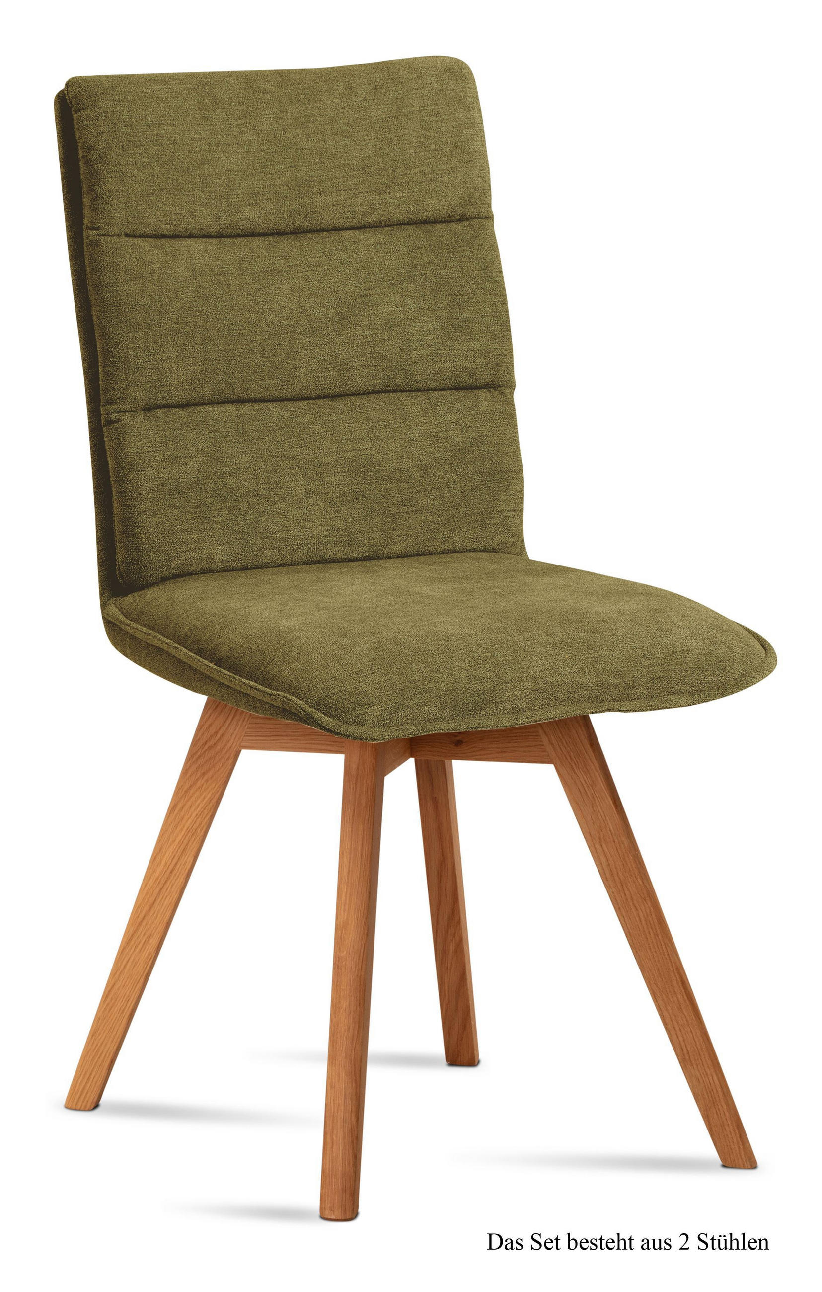ESSZIMMERSTUHL (2er-Set) Dobra 47x92x60 Eiche geölt/Olivgrün - Eichefarben/Olivgrün, Kunststoff (60/92/47cm) - 58aufmkessel
