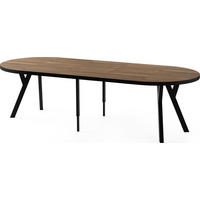 ESSTISCH Twixy XXL groß rund oval ausziehbar, Eiche Dunkelbraun Rustikal 100-250/100/76 cm - Kastanienfarben/Schwarz, Holz/Holzwerkstoff (100/250/76cm) - WFL GROUP