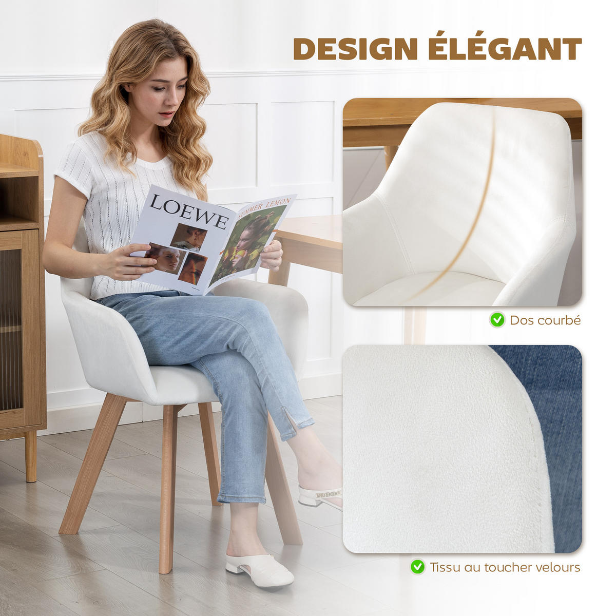 STÜHLE Creme 2 Stück - Creme, Textil (54/80/57cm) - GiPP