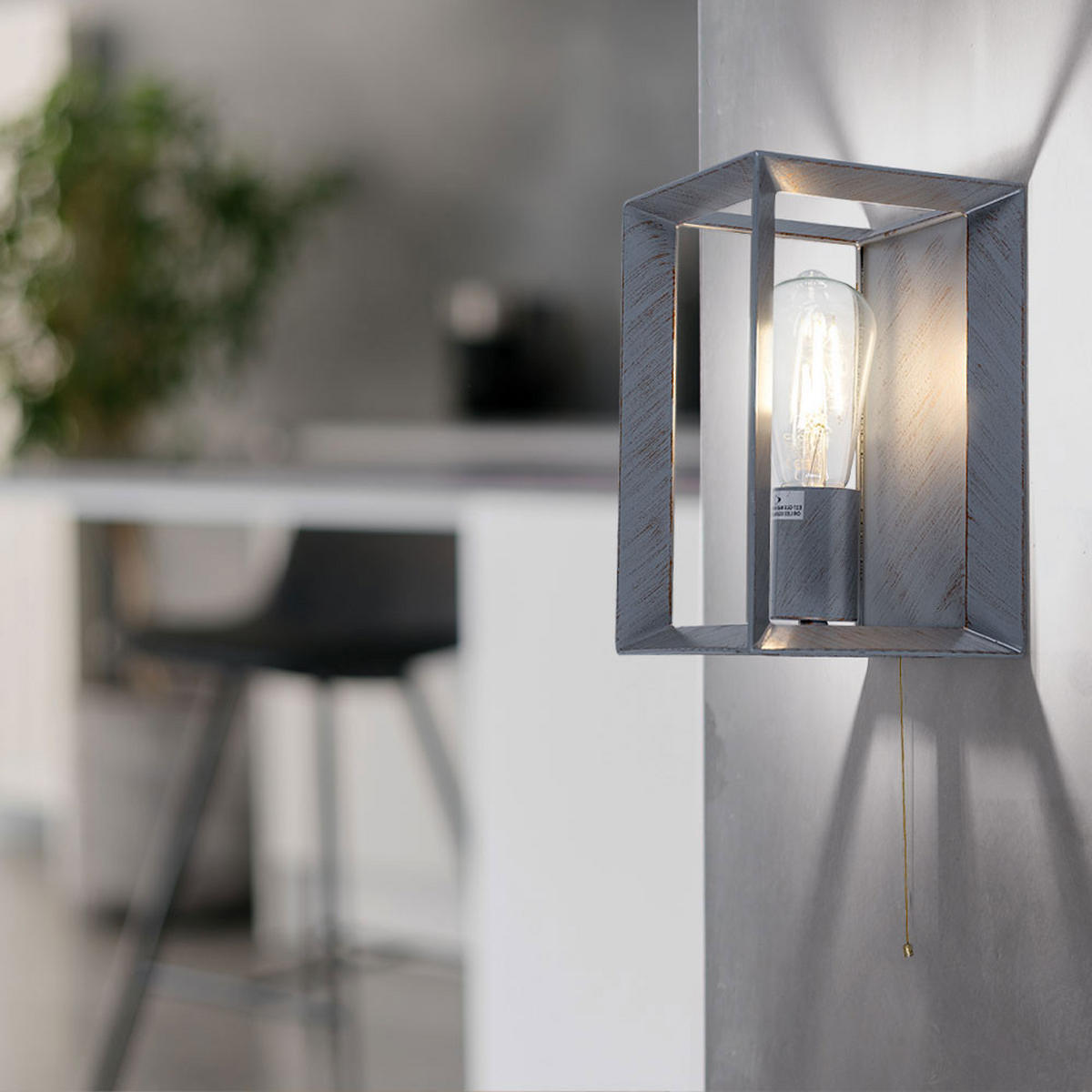WANDLEUCHTE HEATON Metall Silber - Silberfarben, Metall (15/23.5/15cm)