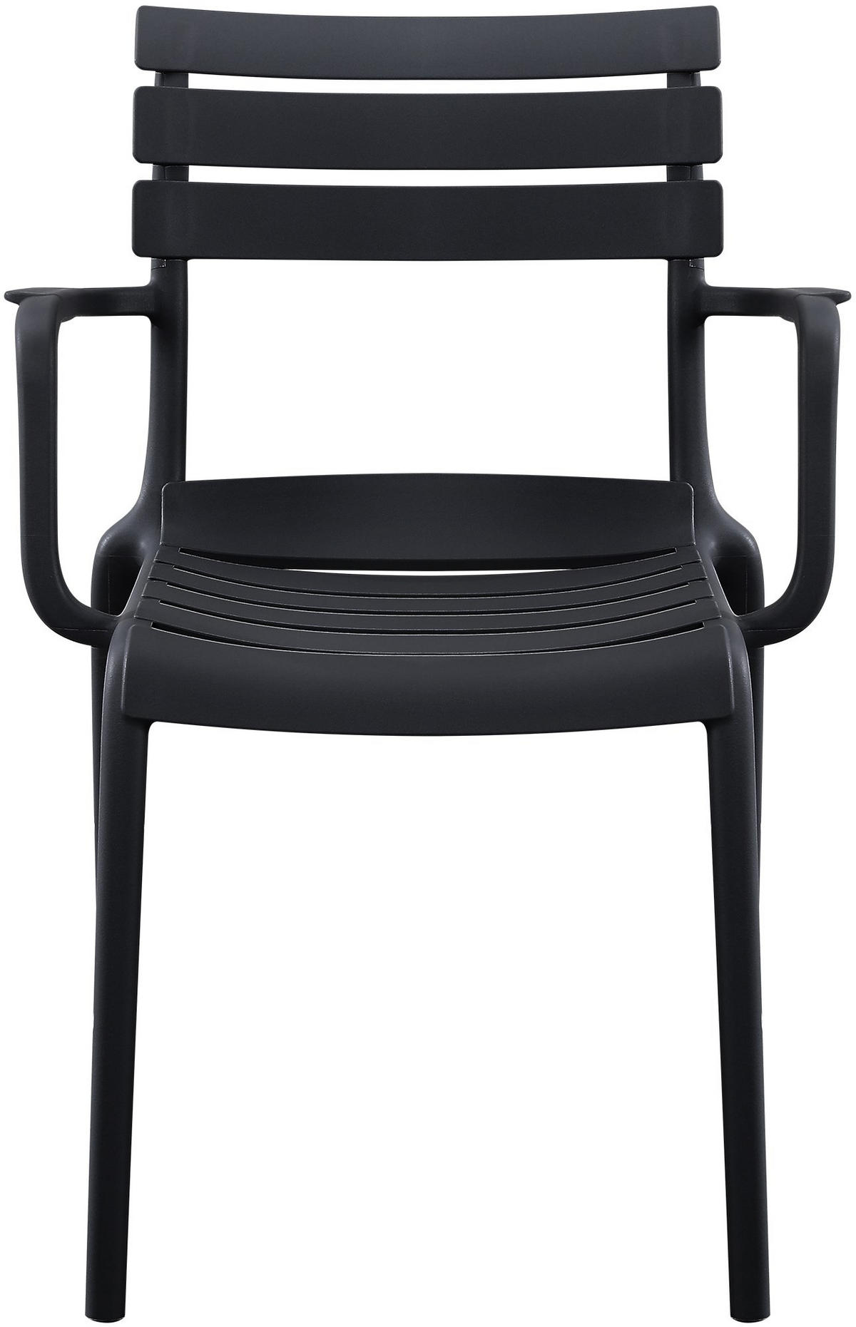 GARTENSTUHL Karl Armlehne 57x57x82cm Kunststoff Schwarz Stapelstuhl - Schwarz, Kunststoff (57/82/57cm) - DELUKE