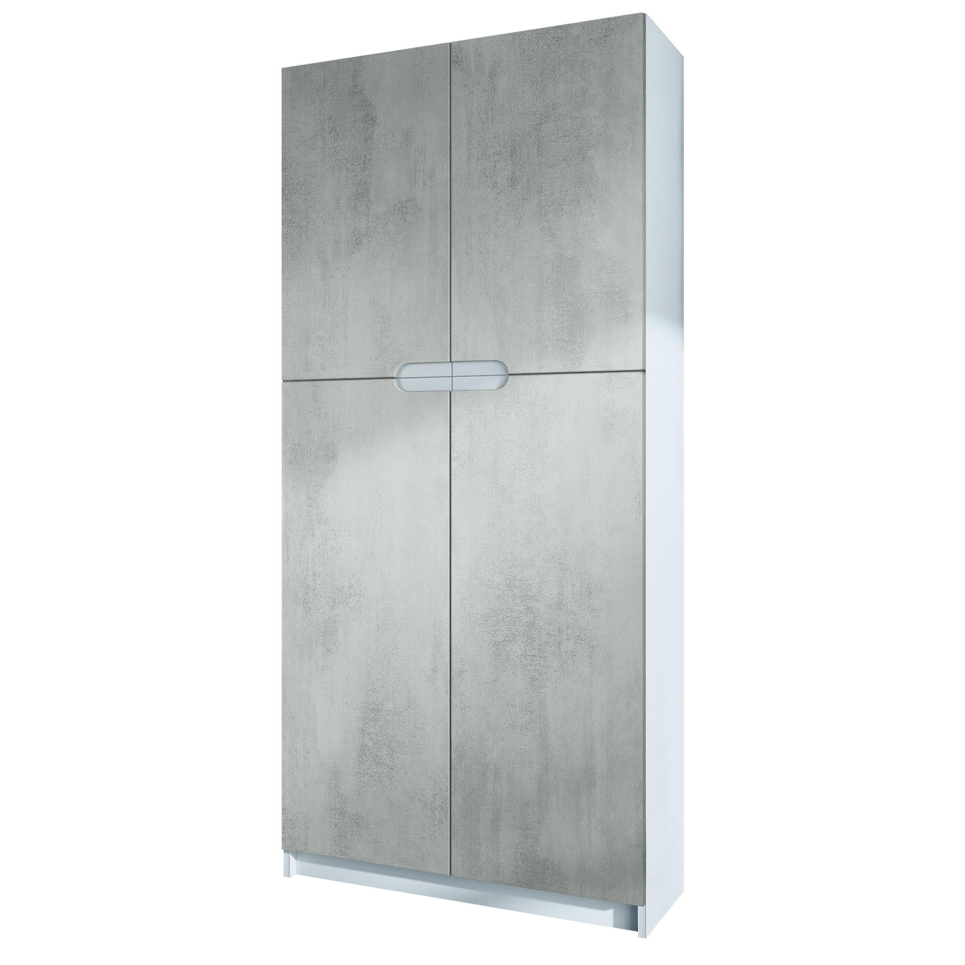 BÜROSCHRANK Logan Fronten in Beton Oxid Optik - Hellgrau, Holzwerkstoff (82/185/37cm) - Vladon