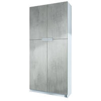 BÜROSCHRANK Logan Fronten in Beton Oxid Optik - Hellgrau, Holzwerkstoff (82/185/37cm) - Vladon