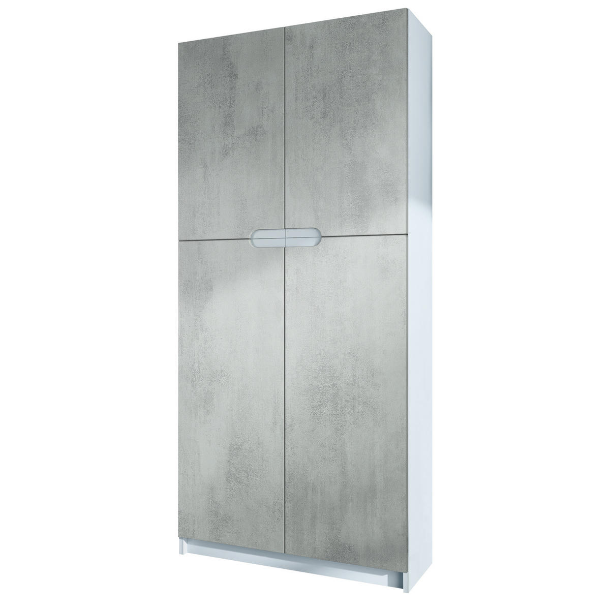BÜROSCHRANK Logan Fronten in Beton Oxid Optik - Hellgrau, Holzwerkstoff (82/185/37cm) - Vladon