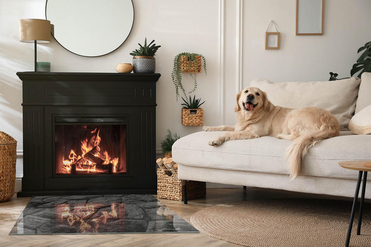 GLASPLATTE für Kamin 100x70 cm - Grau, Glas (100/70/0.4cm) - TULUP