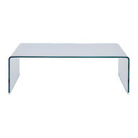 COUCHTISCH - 110 cm x 55 cm - Glas - Transparent - ALONZO - Transparent/Hellgrau, Glas (55/110/35cm) - Vente-Unique