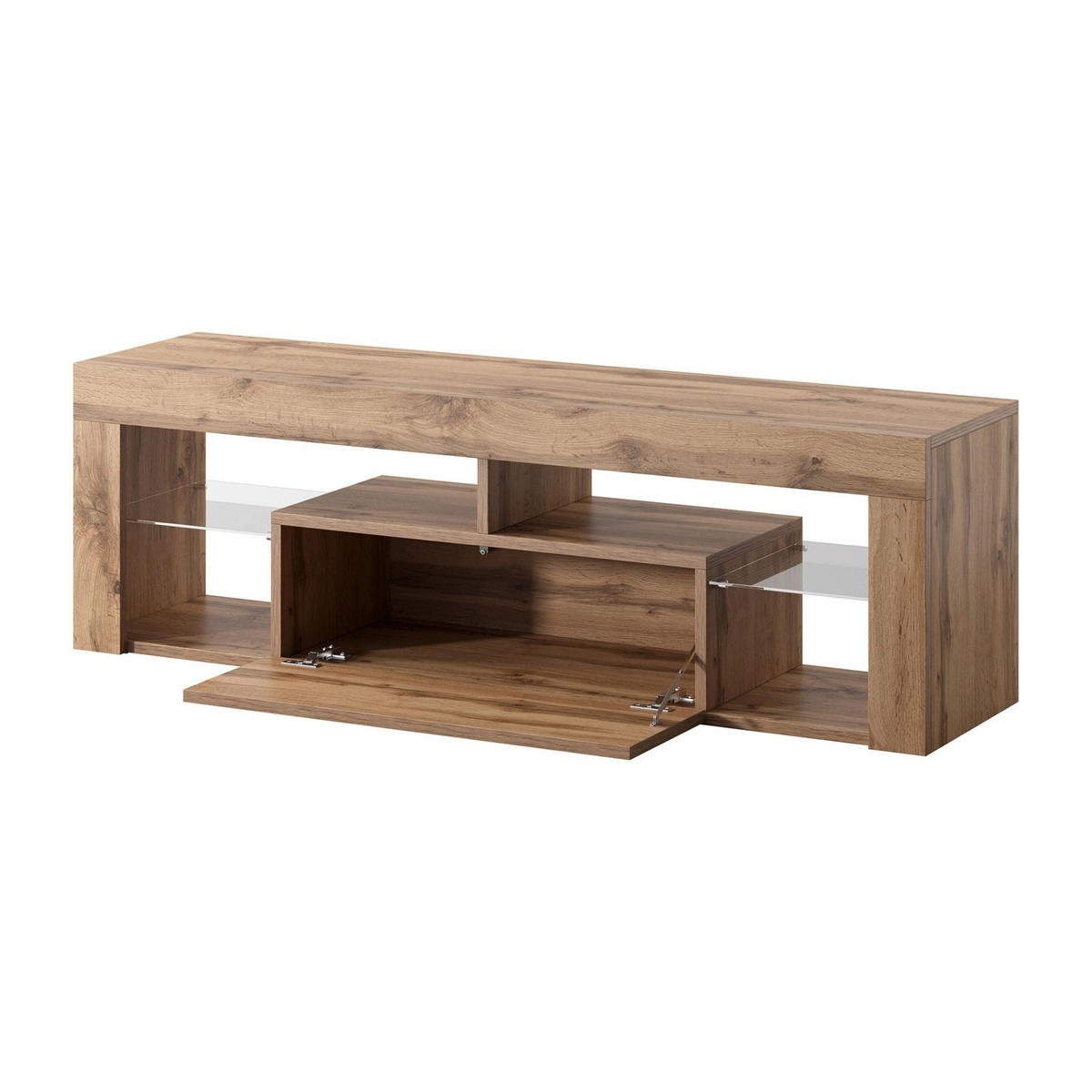 TV-LOWBOARD Bianko Lancelot Eiche mit LED, 140/50/35 cm - Eichefarben, Holzwerkstoff (140/50.5/35cm) - Selsey