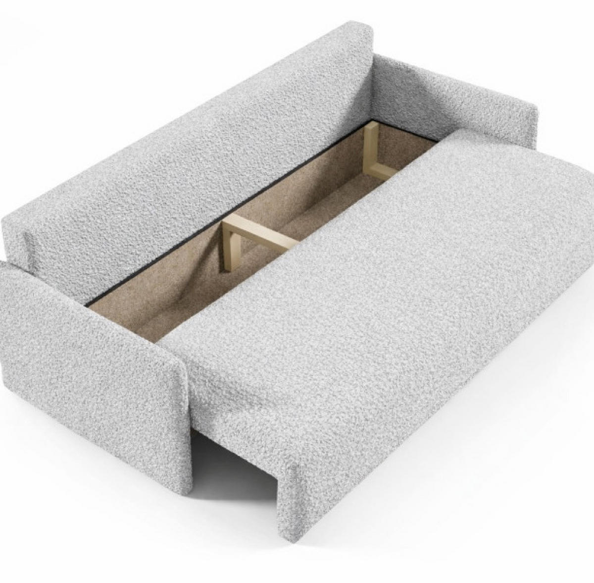 SOFA Hellgrau SISI Mit Schlaffunktion - Hellgrau/Grau, Textil (207/90/87cm) - Sepro Meble