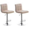 BARHOCKER 2er Set Stoff Creme - Chromfarben/Creme, Textil/Metall (46/94/47cm) - CLP