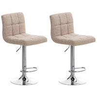 BARHOCKER 2er Set Stoff Creme - Chromfarben/Creme, Textil/Metall (46/94/47cm) - CLP