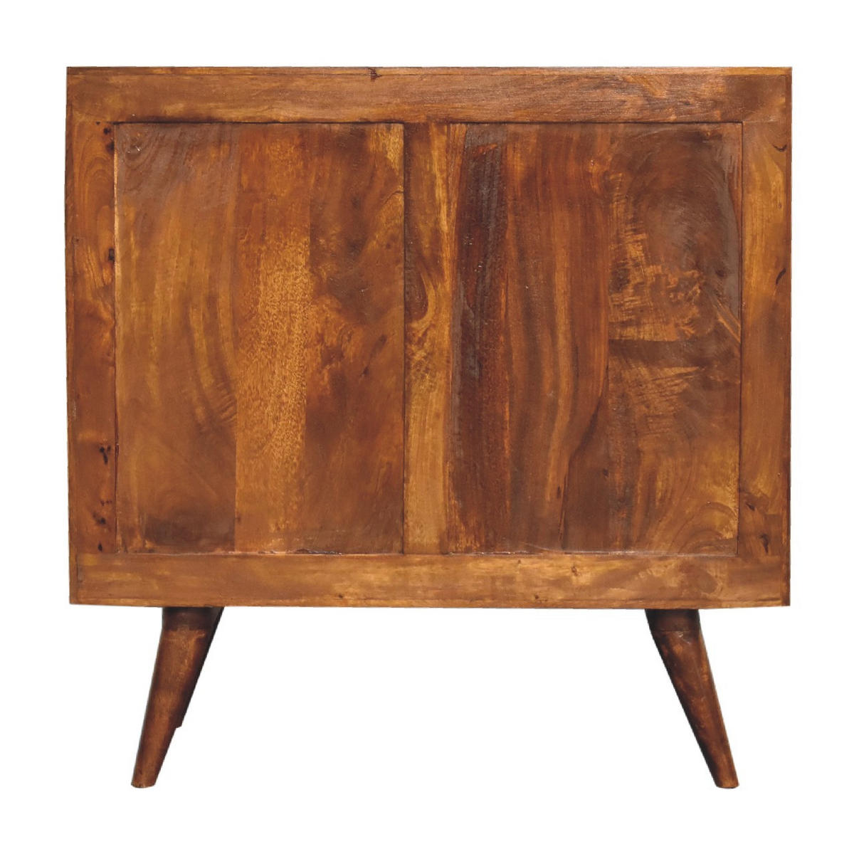 KOMMODE aus Massivholz, 3 Schubladen, Nordische Beine - Messingfarben/Braun, Holz/Metall (75/77/35cm) - Artisan Furniture