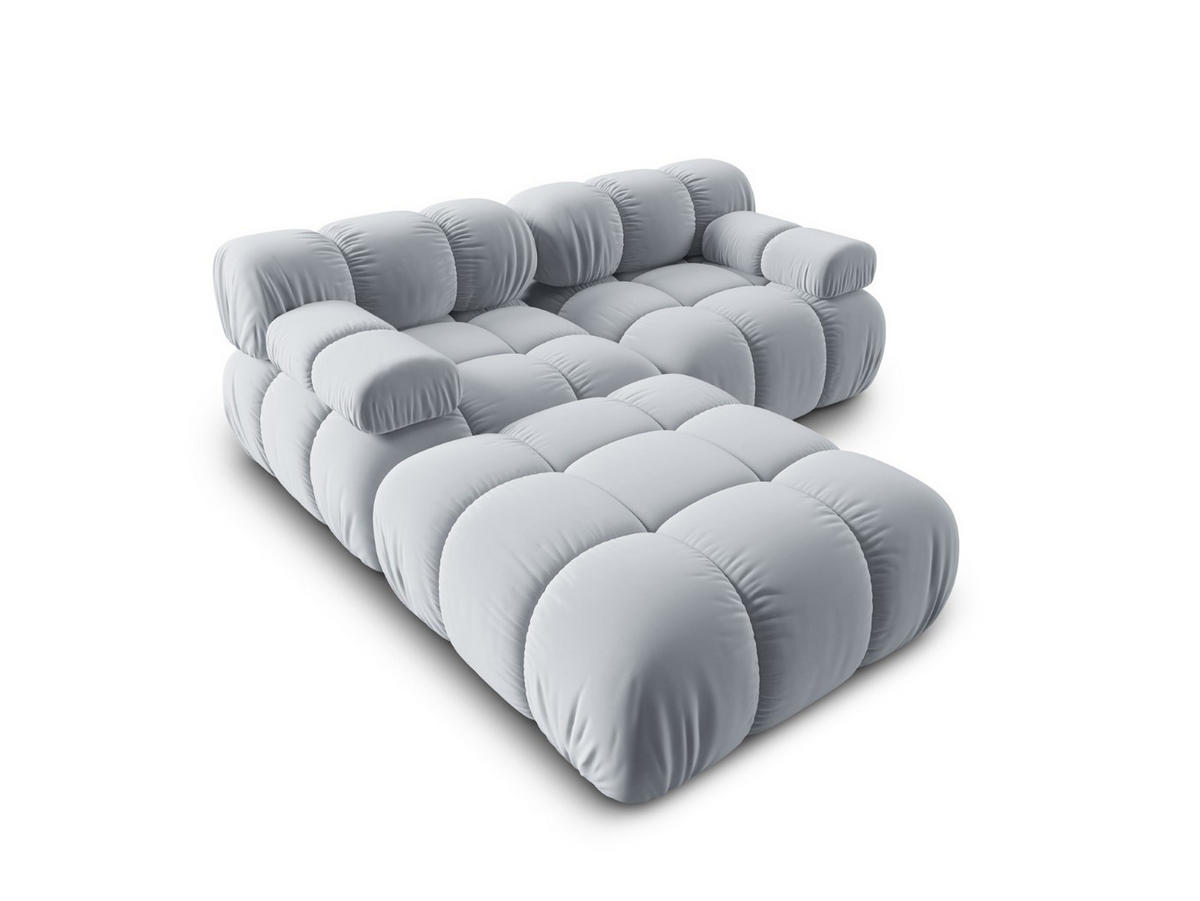 MODULARES-SOFA Bellis aus Samt hellblau 3 Sitzplätze - Hellblau, Textil (188/63/188cm) - Micadoni