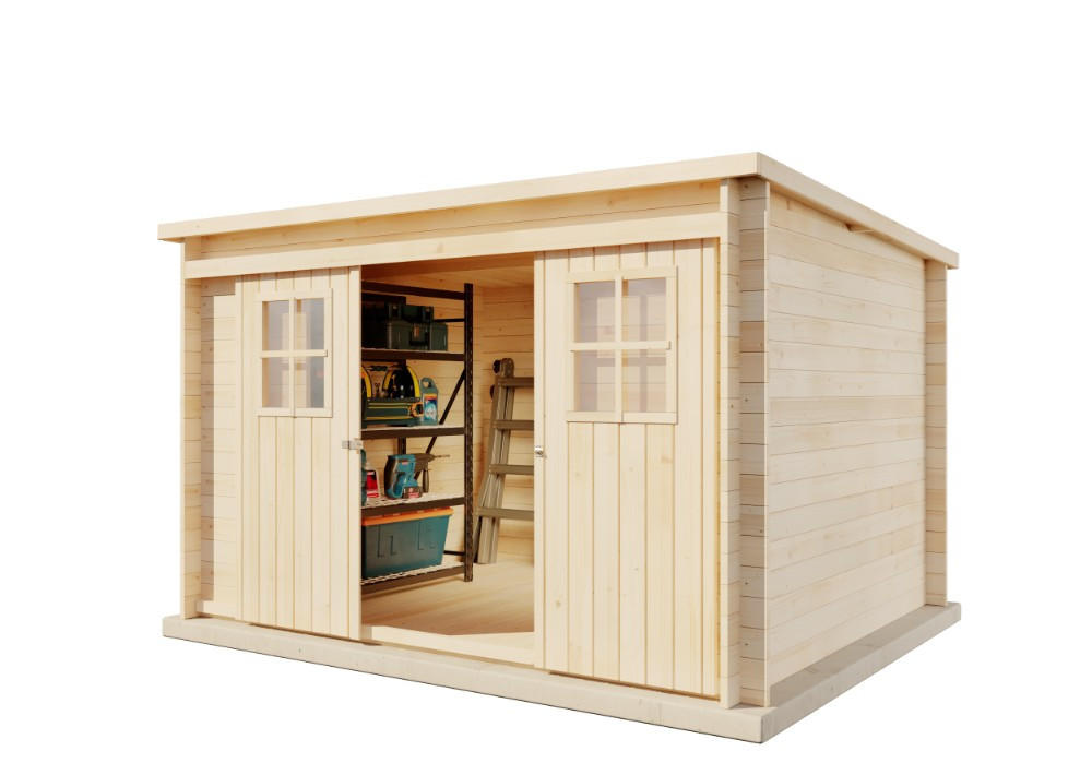 Alpholz Gerätehaus Natur 325x187x235 cm
