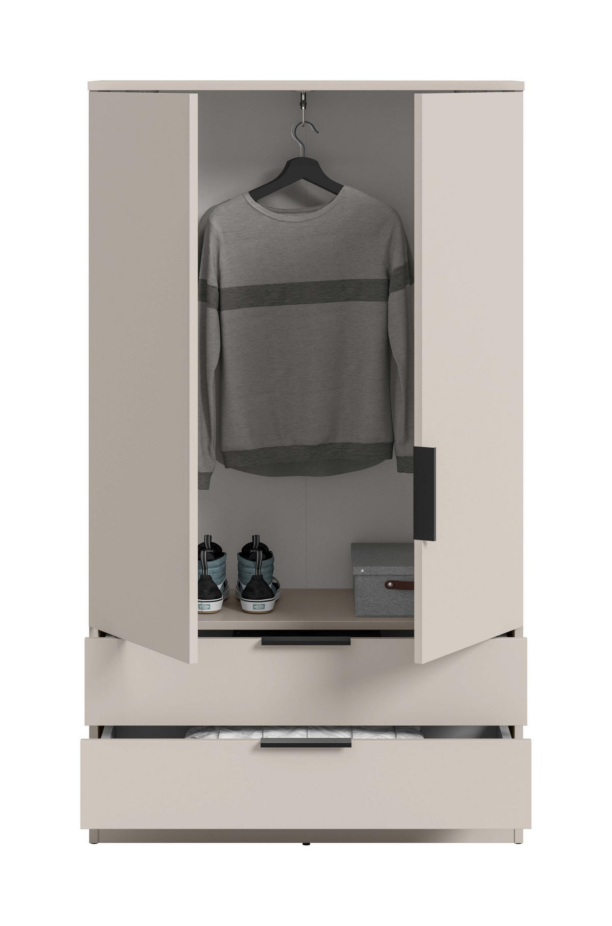WÄSCHESCHRANK Alvas (B/H/T: ca. 80/140/37 cm) in Kaschmir/Kaschmir - Kaschmir, Holzwerkstoff (80/140/37cm)