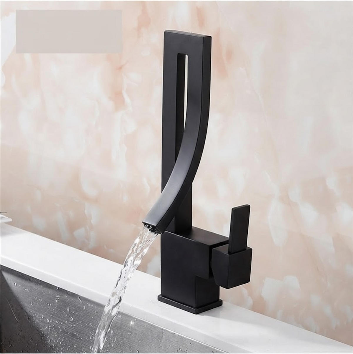 BADEZIMMERARMATUR, 35 x 10 cm, schwarz - Schwarz, Metall (40/10/15cm) - Vallsero
