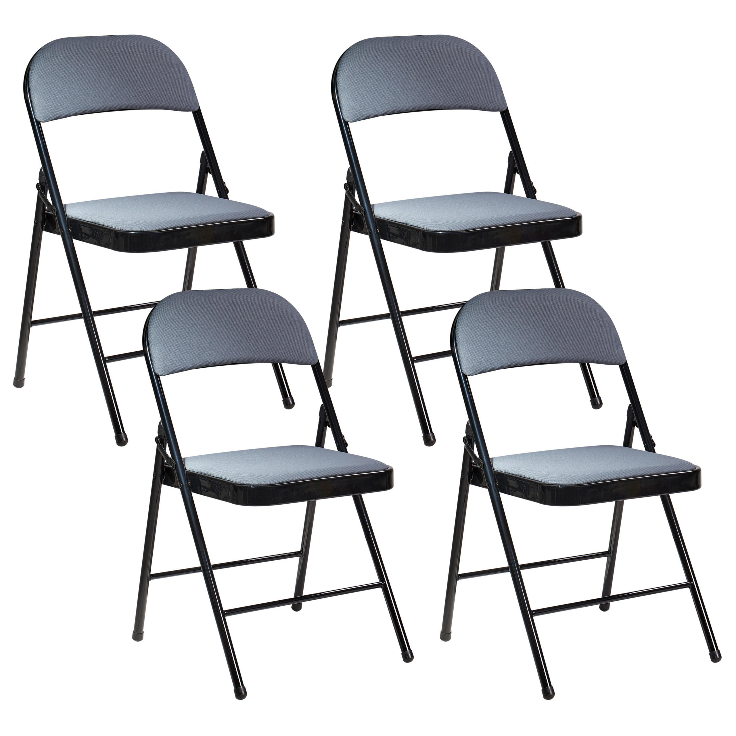 SCAUN PLIANT set de 4 metal gri închis/negru Sparks - gri închis, metal (45/77/47cm) - Beliani