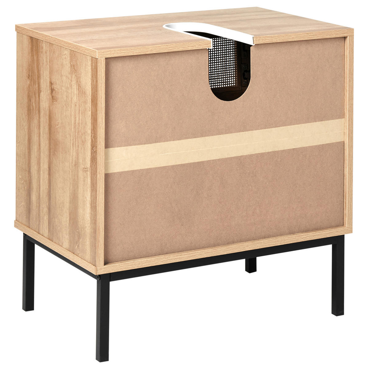 WASCHBECKENUNTERSCHRANK 60 cm Hellbraun Rosell - Naturfarben, Holzwerkstoff (60/60/40cm) - Beliani