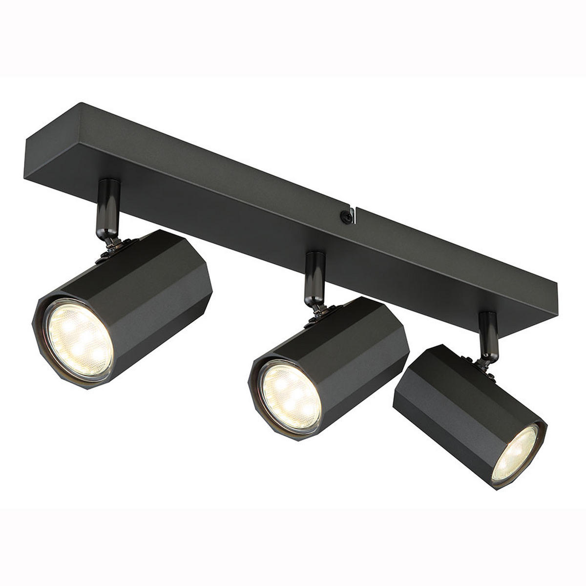 DECKENLEUCHTE Metall Grau Schwarz JAMES - Schwarz, Metall (39/6/14.5cm) - Globo Lighting