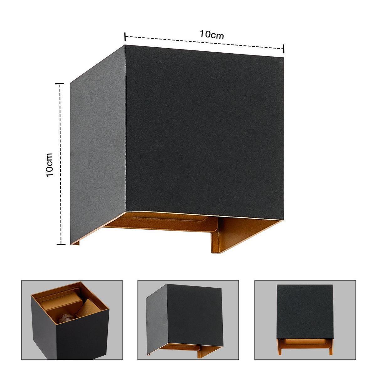 WANDLEUCHTE Inspiration - Schwarz, Metall (10/10/10cm) - Nettlife