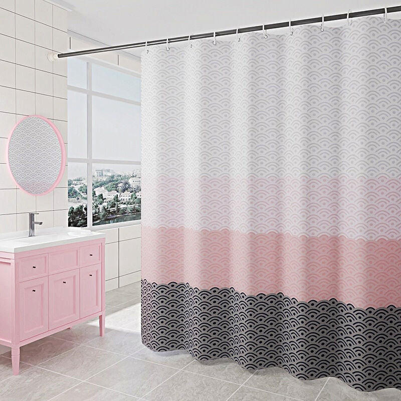 DUSCHVORHANG Polyester wasserdicht maschinenwaschbar Badezimmer Stoff - Rot, Textil (200/180cm) - MCBOSON