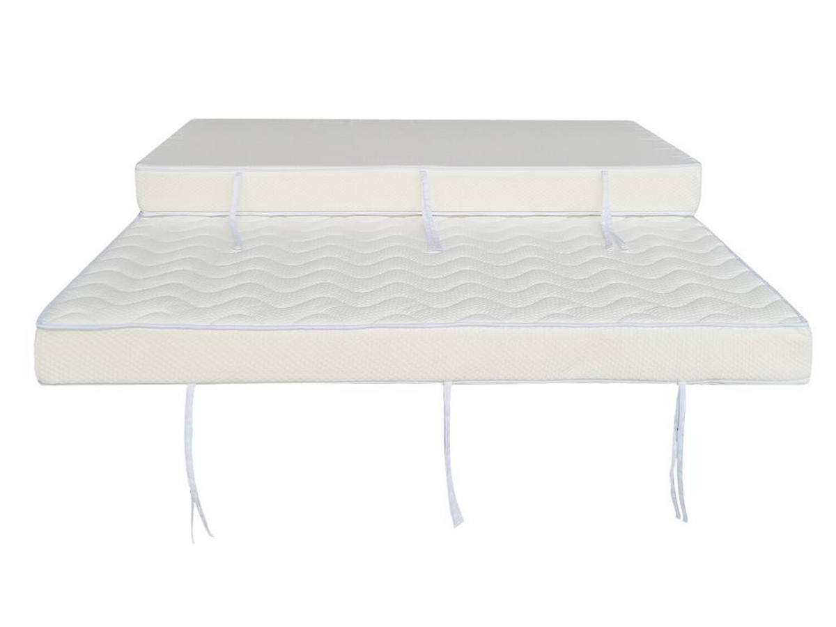 MATRATZE für Schlafsofa Klappsofa - 1 Zone - Härtegrad 2 - 140 x 190 cm - Stärke 12 cm - PARTY von DREAMEA - Weiß, Textil - Vente-Unique