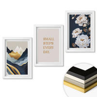 WANDBILDER 3er-Set - 20x30 cm Weißer Rahmen - Abstrakte Berge und Blumen Inspiration - Weiß, Kunststoff (20/30cm) - ArtPrintCave
