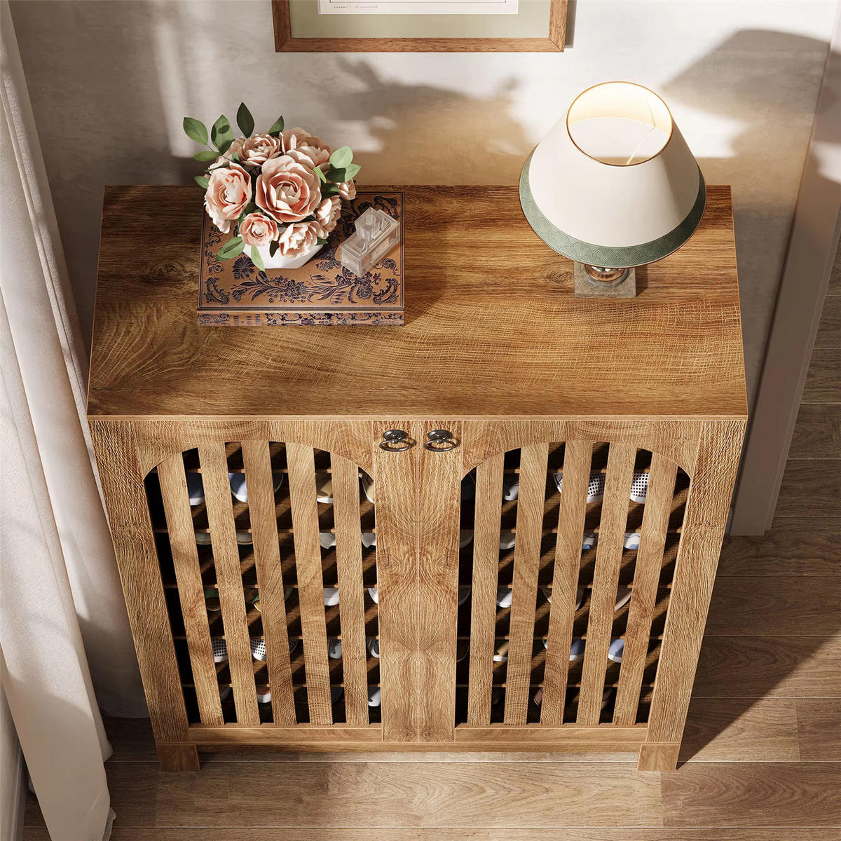 SCHUHSCHRANK 6 Ebenen mit verstellbaren Böden - Naturfarben, Holz (73/109/35cm) - Kaket