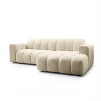 ECKSOFA TISI Creme Strukturstoff - Creme, Holz (274/165cm) - MASSENO