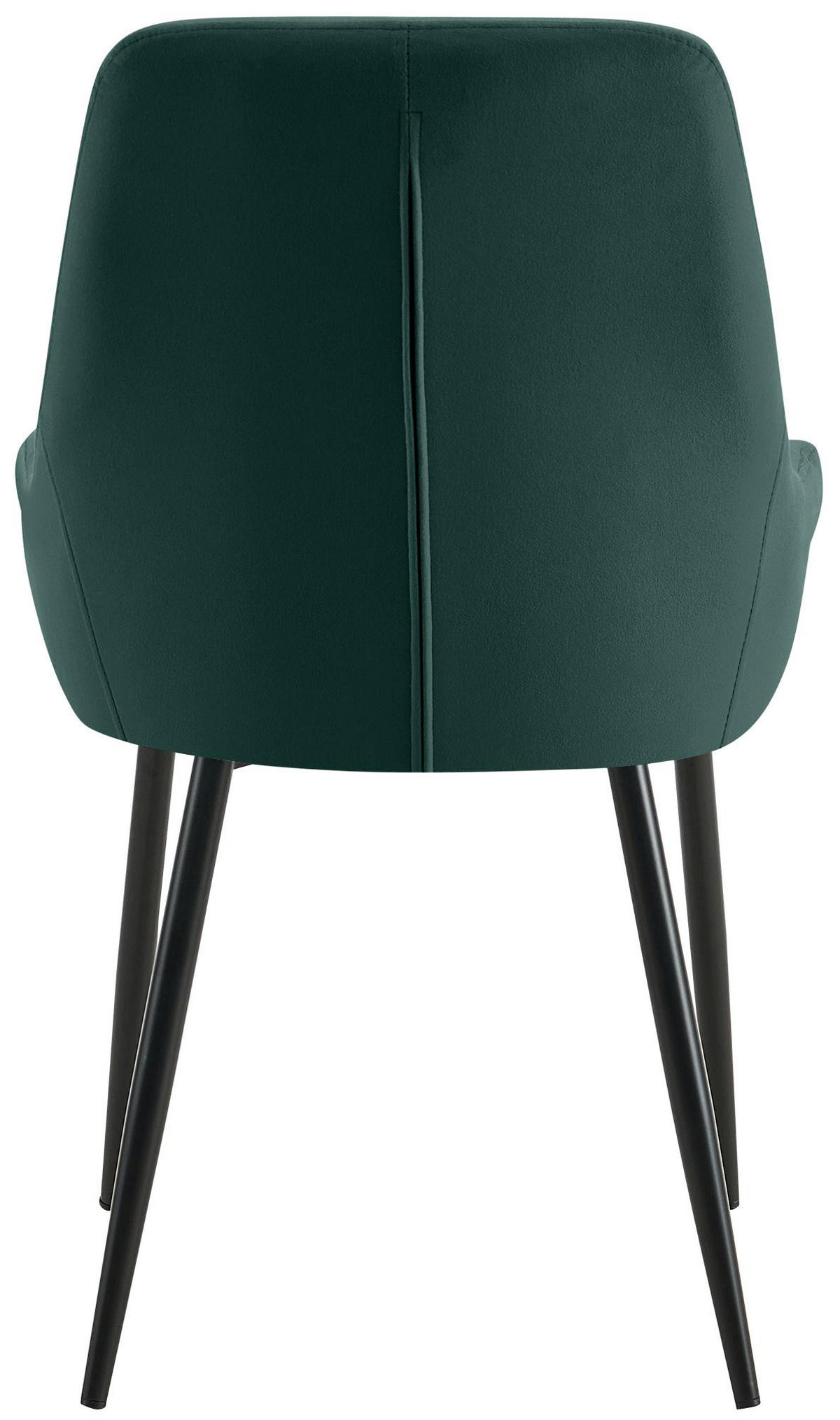 ESSZIMMERSTUHL 2er Set Punar Samt Grün Schwarz Wohnzimmerstuhl - Grün, Textil (50/86/53cm) - DELUKE