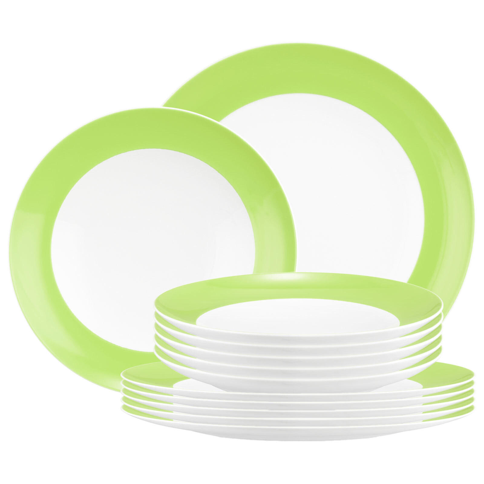 TAFELSERVICE Liberty Pure Colors Lime Green 12er Set - Grün, Keramik (1/1/1cm) - Seltmann Weiden
