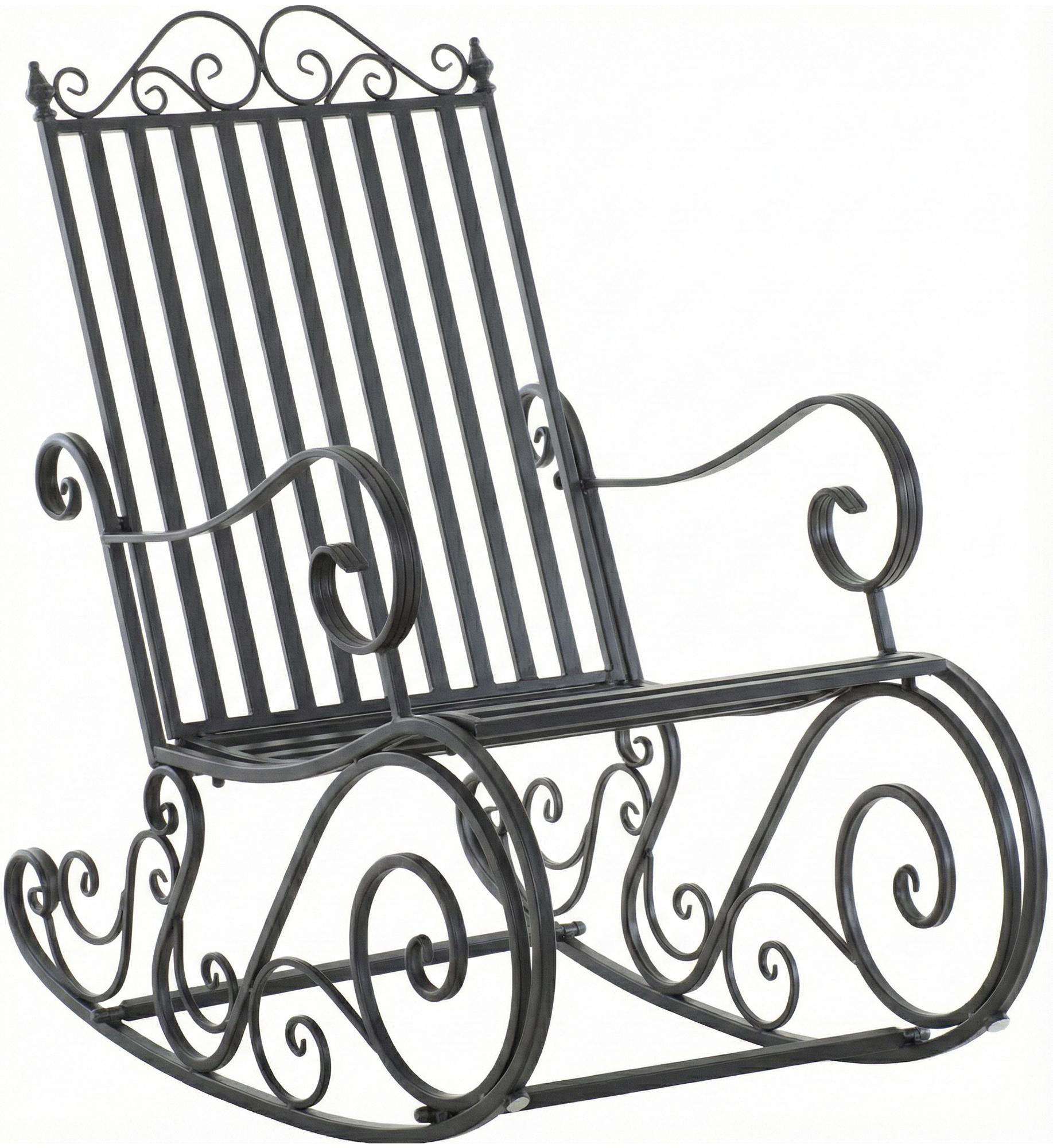 SCHAUKELSTUHL Anna Antik Outdoor 56x90x94cm Metall Anthrazit Gartenstuhl - Anthrazit, Metall (56/94/90cm) - DELUKE