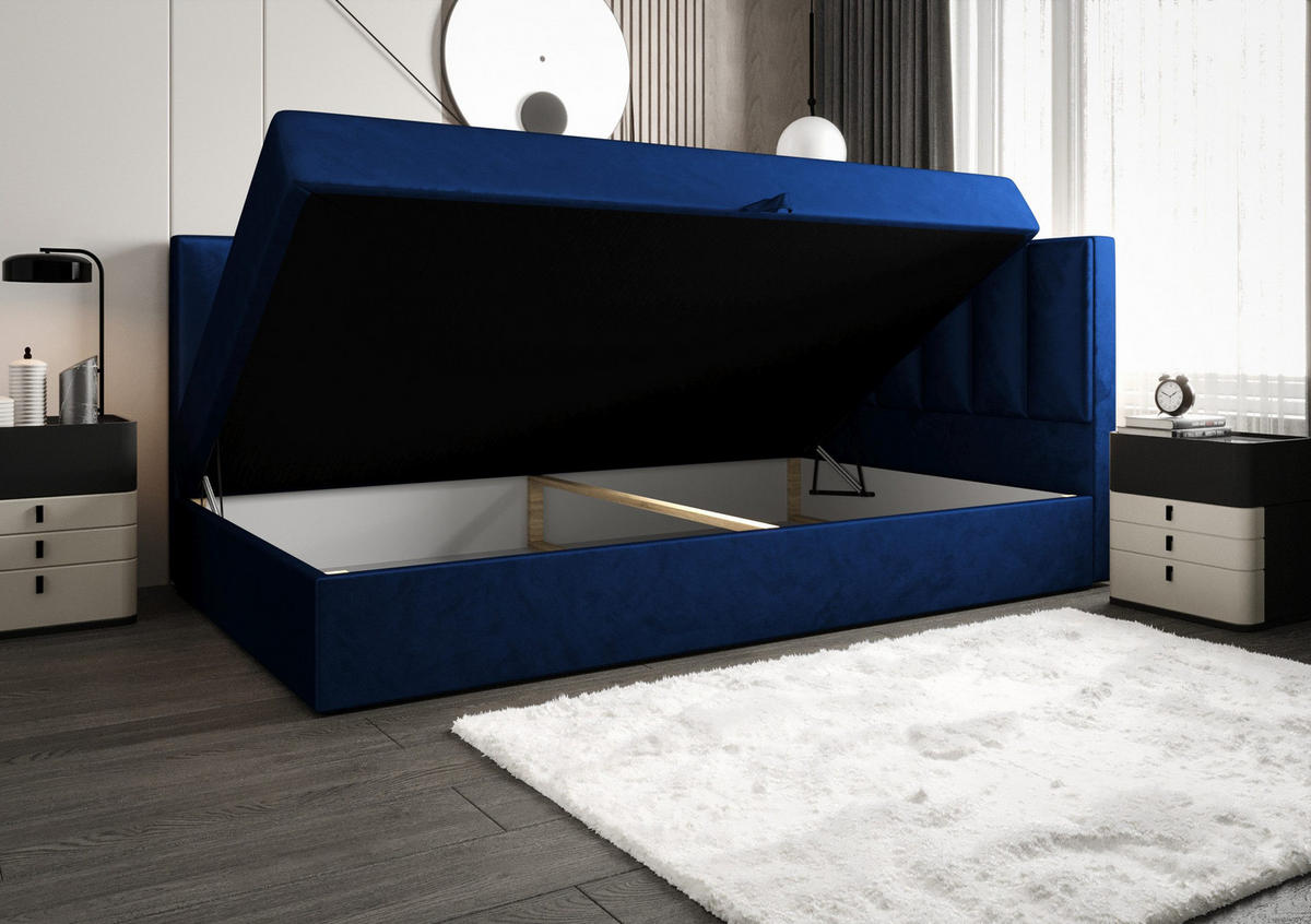 BOXBETT Adelle rechts oder links Schwarz 90x210 cm Rechts - Schwarz, Textil (90/210cm) - B&B Home
