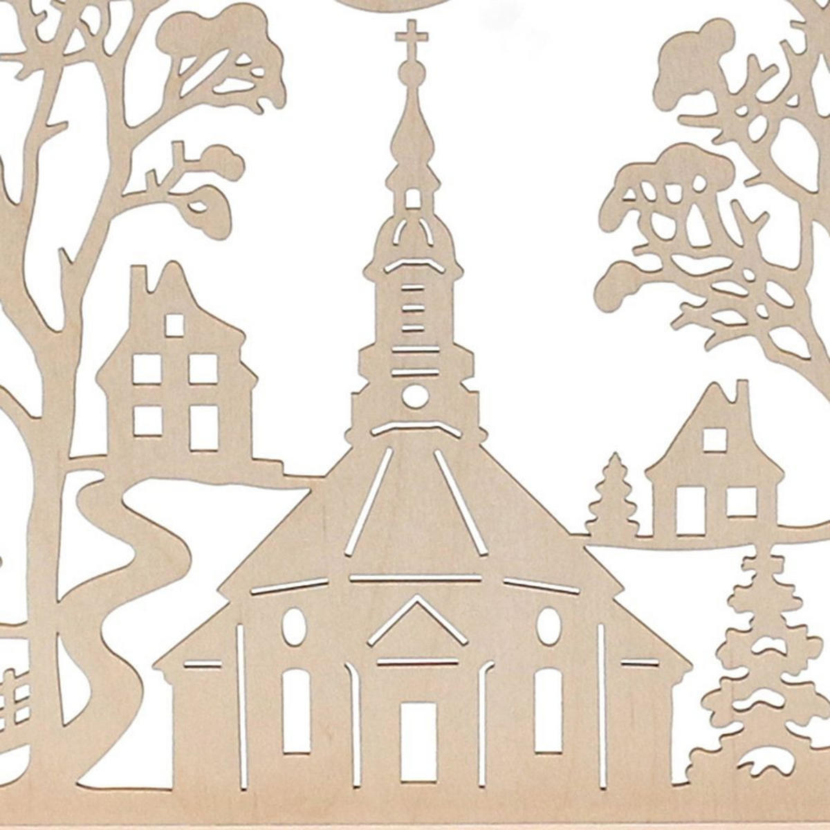 SCHWIBBOGEN Seiffener Kirche 7-flammig - Multicolor, Holz (0.1/1/0.1cm) - Dekoteam24