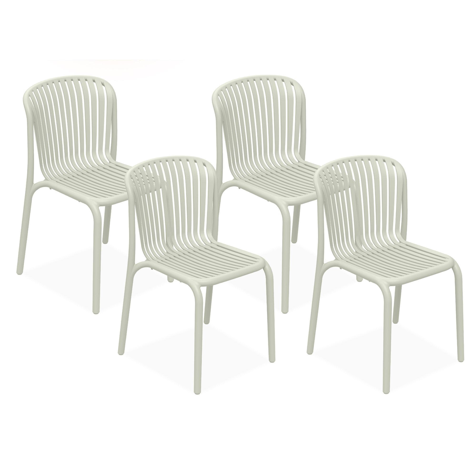 GARTENSTUHL FICCARI 4-er Set, Beige - Beige, Kunststoff (52/82.5/53cm) - KONSIMO®